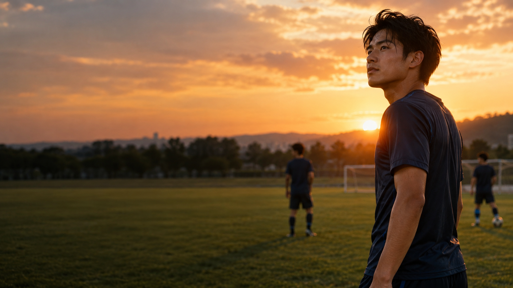 サッカーに取り組む学生
